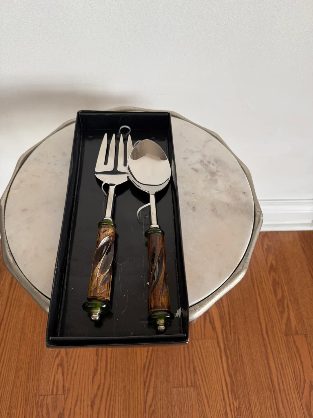 Salad Serving Set with Wood Handles