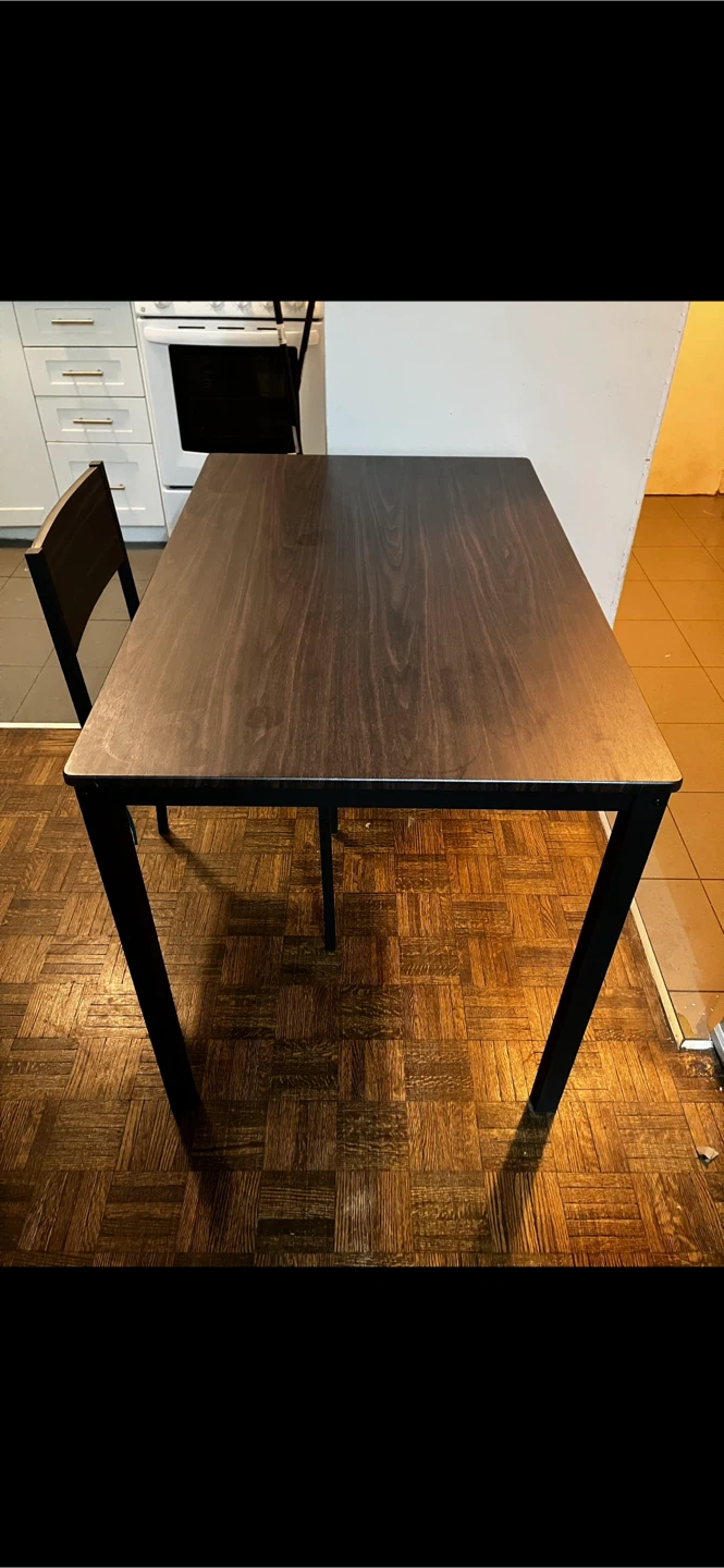 Dark Brown Dining Table with Chair