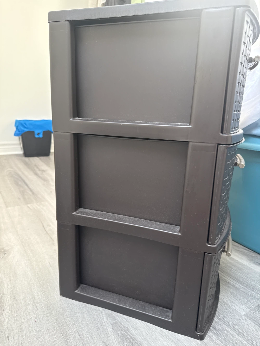 3-Drawer Brown Plastic Storage Unit - photo 2