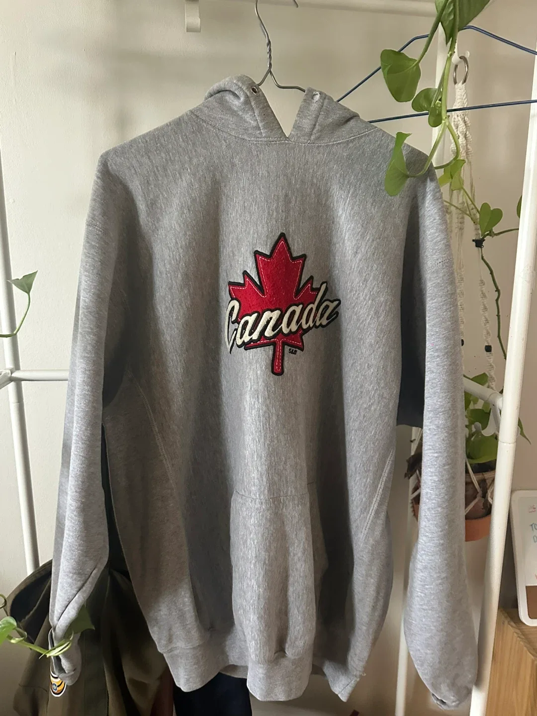 Grey Canada Maple Leaf Hoodie - Oversize