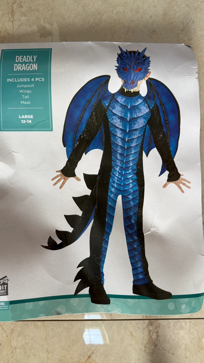 Deadly Dragon Costume (Size 12-14)