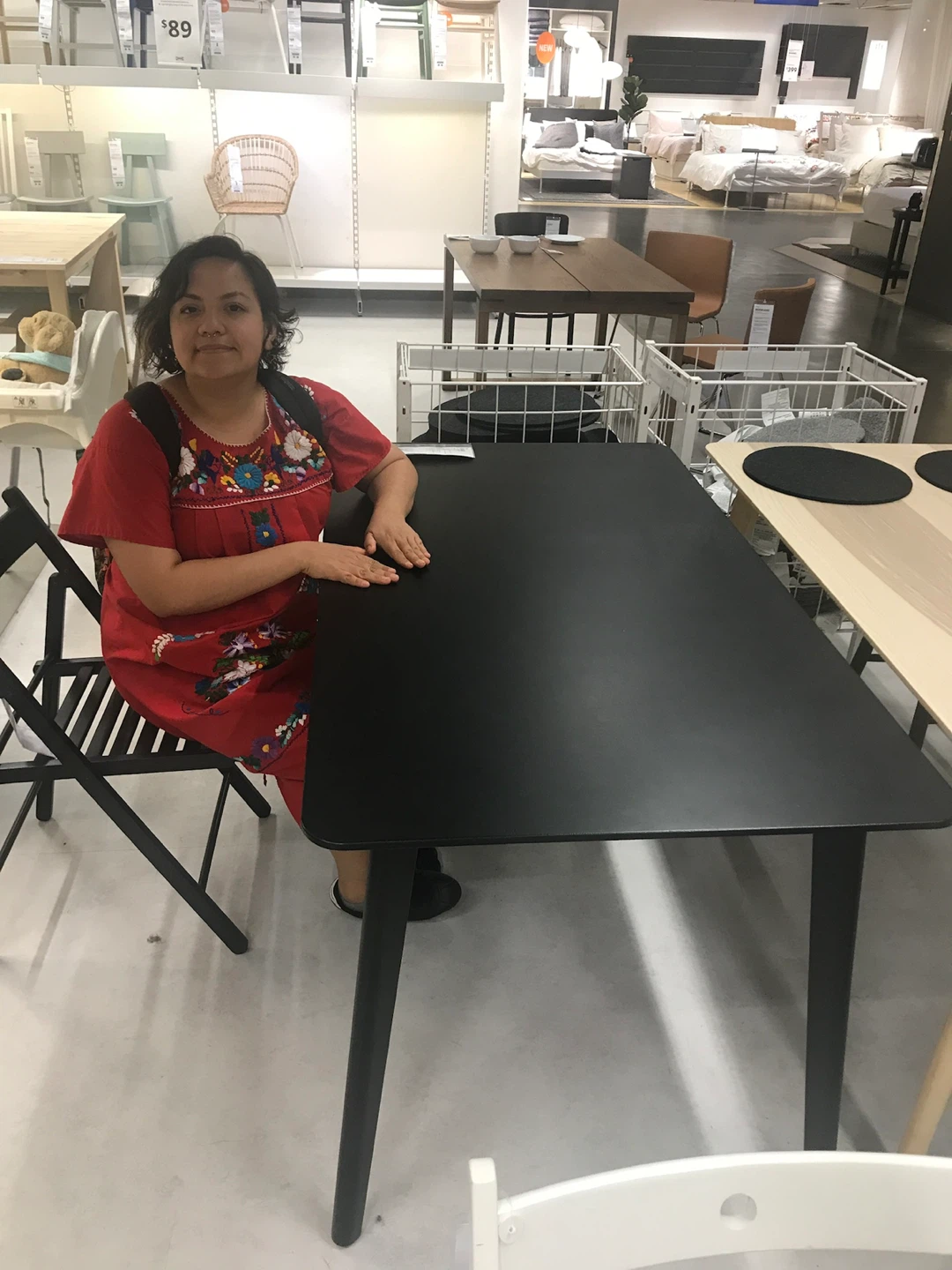 IKEA LERHAMN Black Dining Table - photo 3
