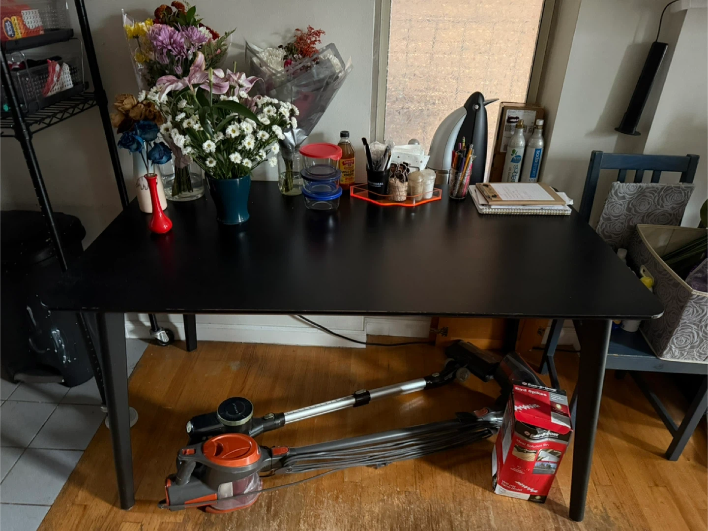 IKEA LERHAMN Black Dining Table - photo 2