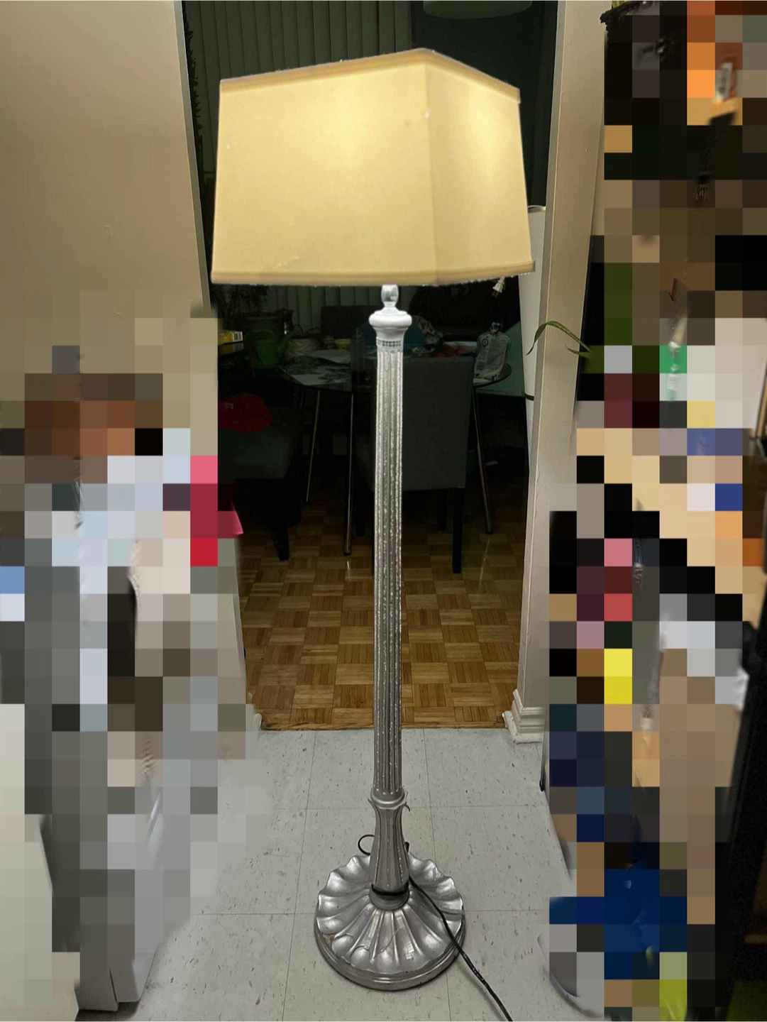 Floor Lamp with Beige Shade