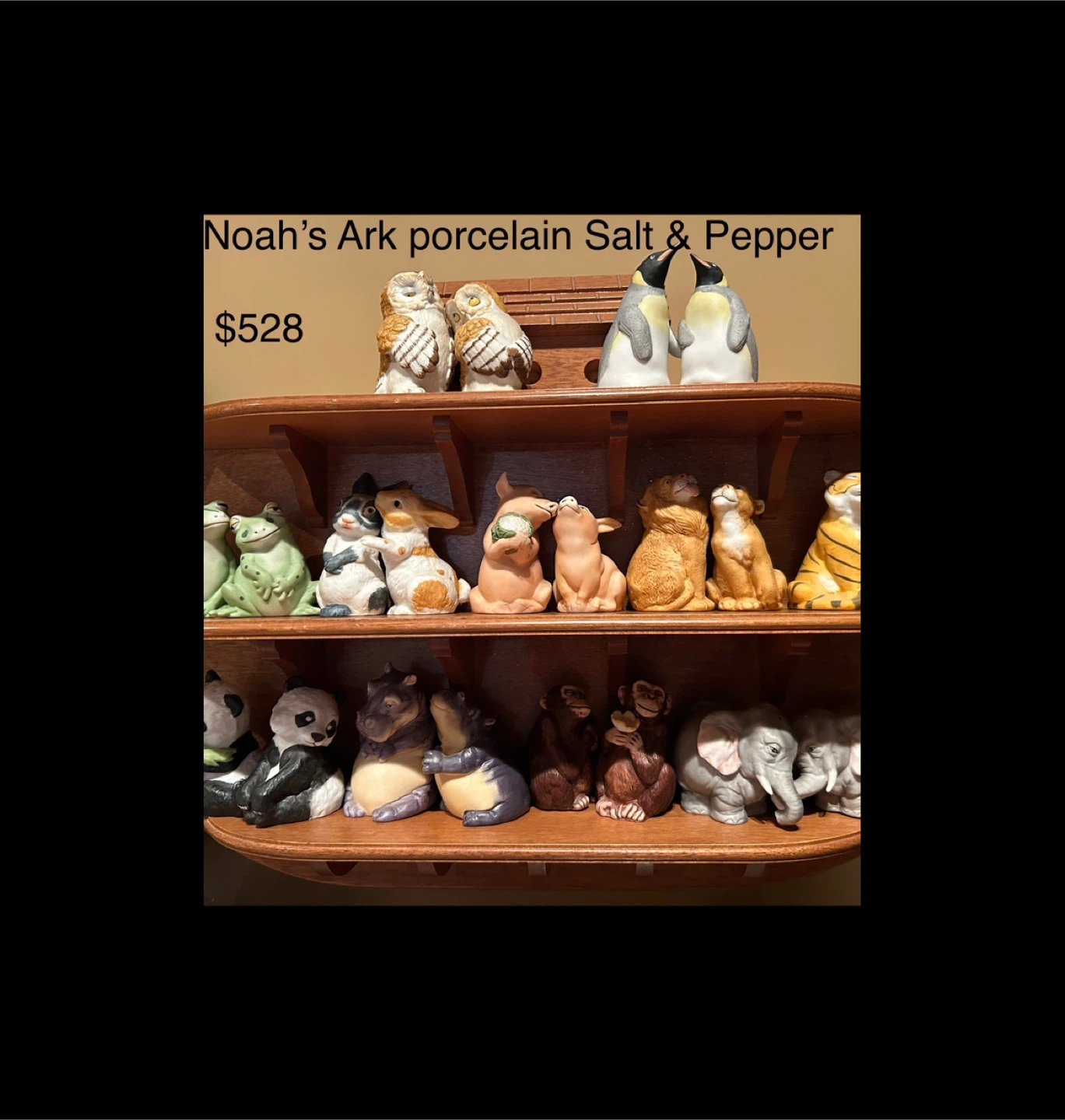 Noah's Ark Porcelain Salt & Pepper Shakers