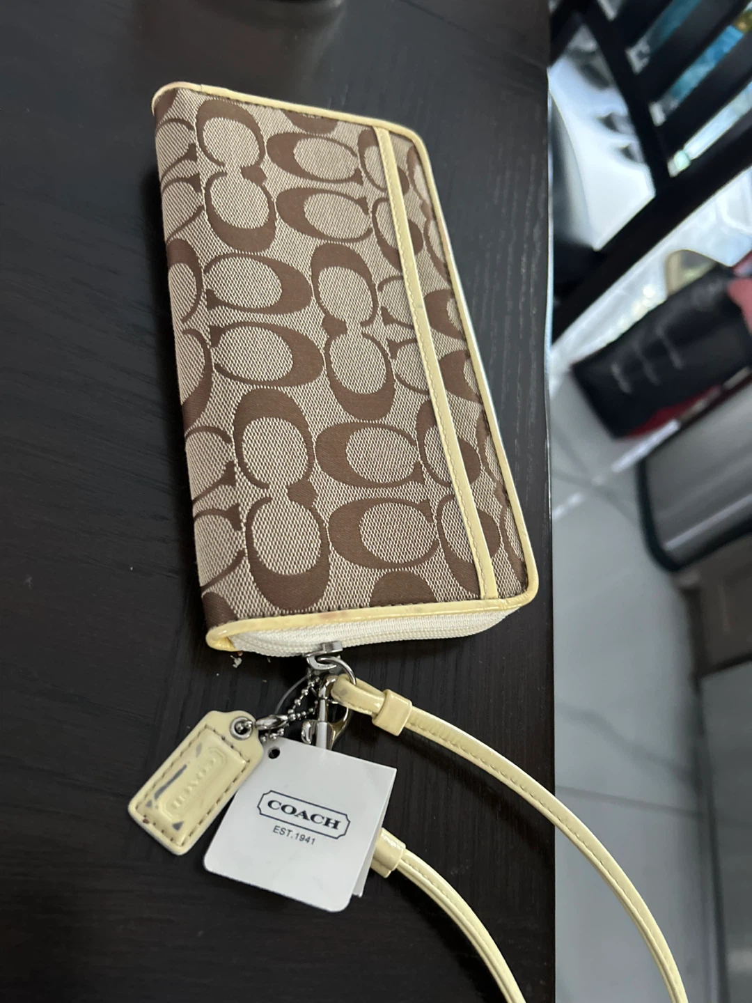 Coach Signature Zip Around Wallet