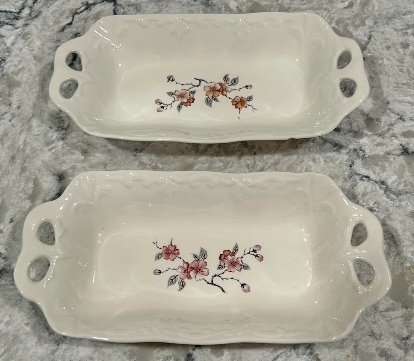 Vintage Rectangular Serving Dishes, Set of 2