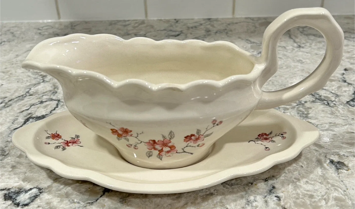Vintage Gravy Boat with Detachable Underplate