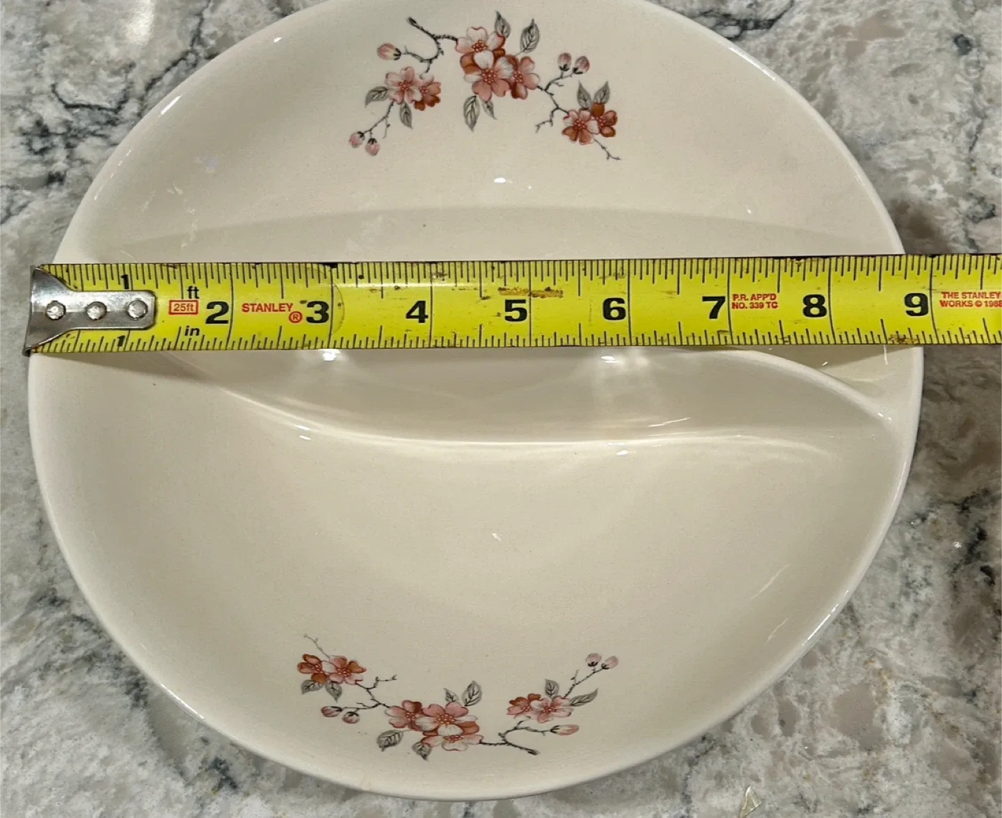Vintage Divided Serving Bowl with Floral Design image indicator(3)