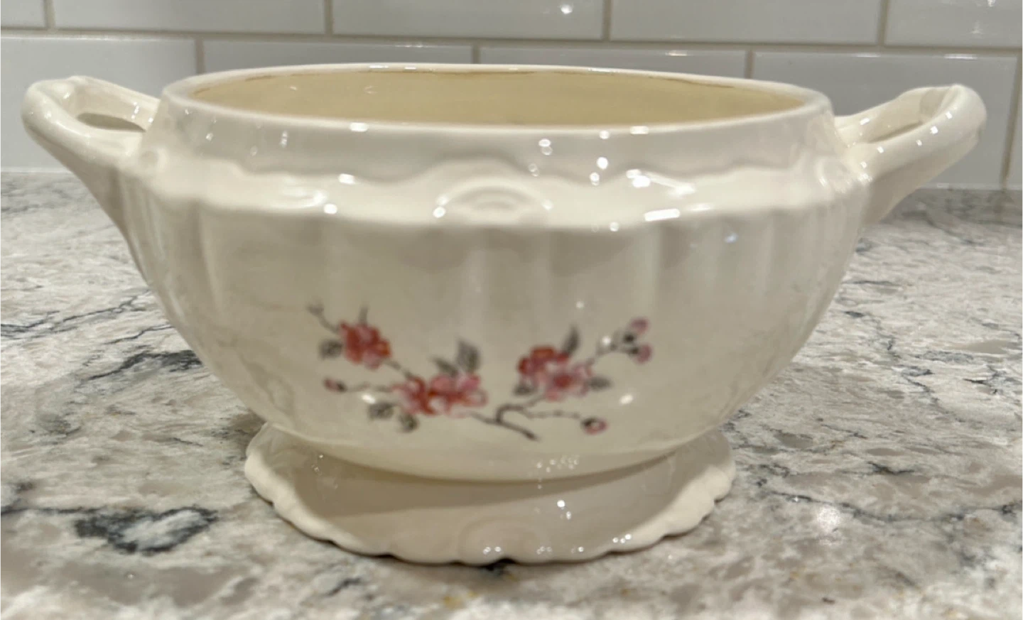 Vintage Floral Serving Bowl