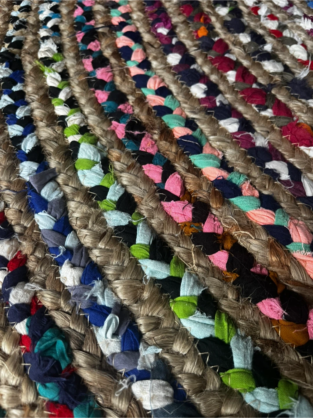 Braided Round Jute Rug - Multi-Colour - photo 5