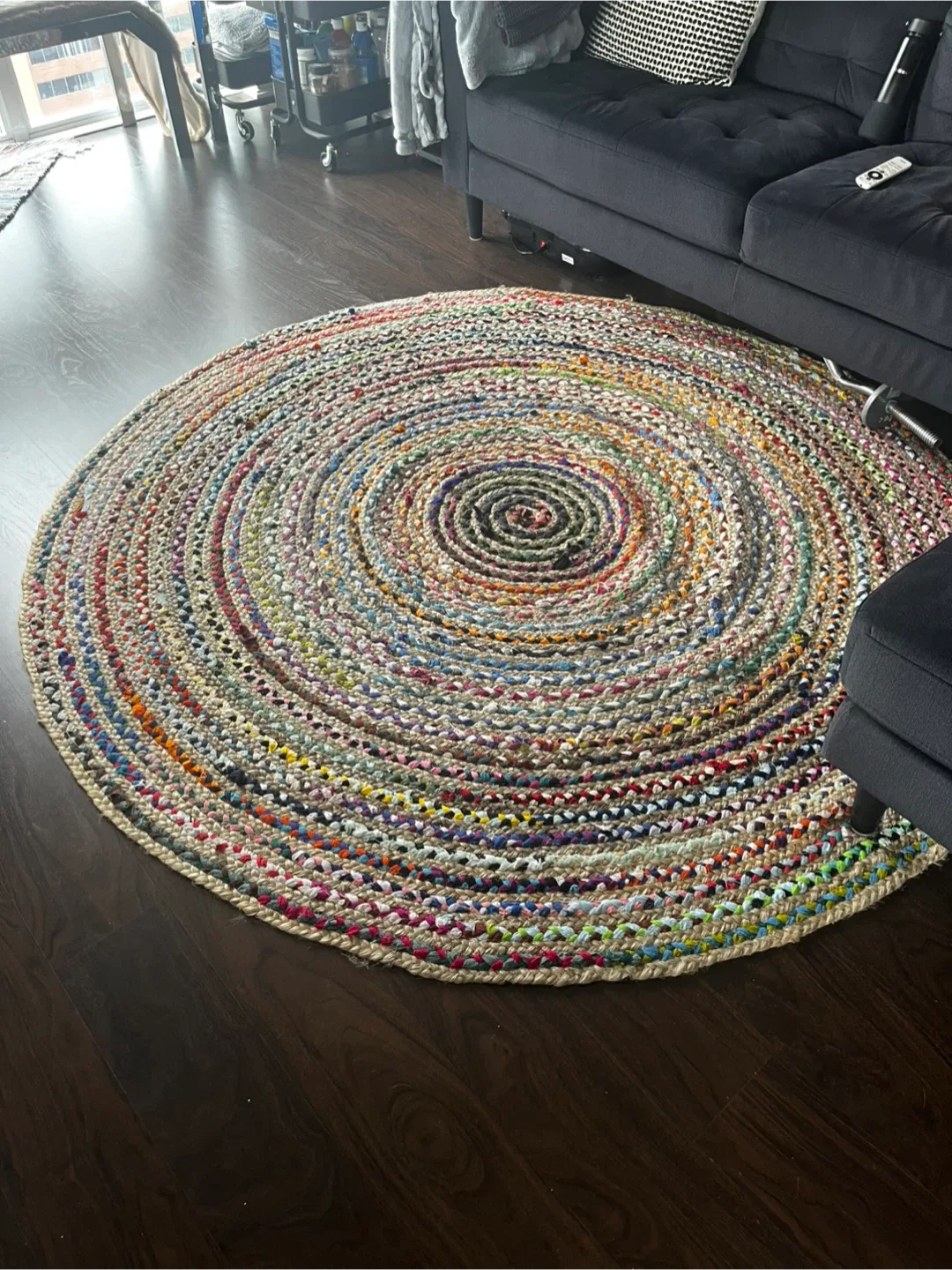 Braided Round Jute Rug - Multi-Colour image indicator(2)