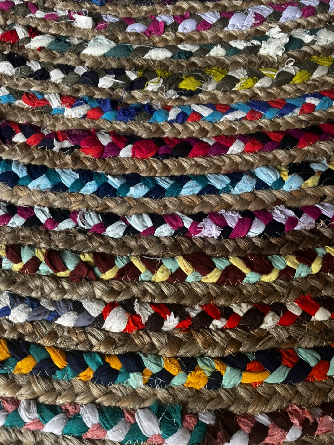 Braided Round Jute Rug - Multi-Colour - photo 4
