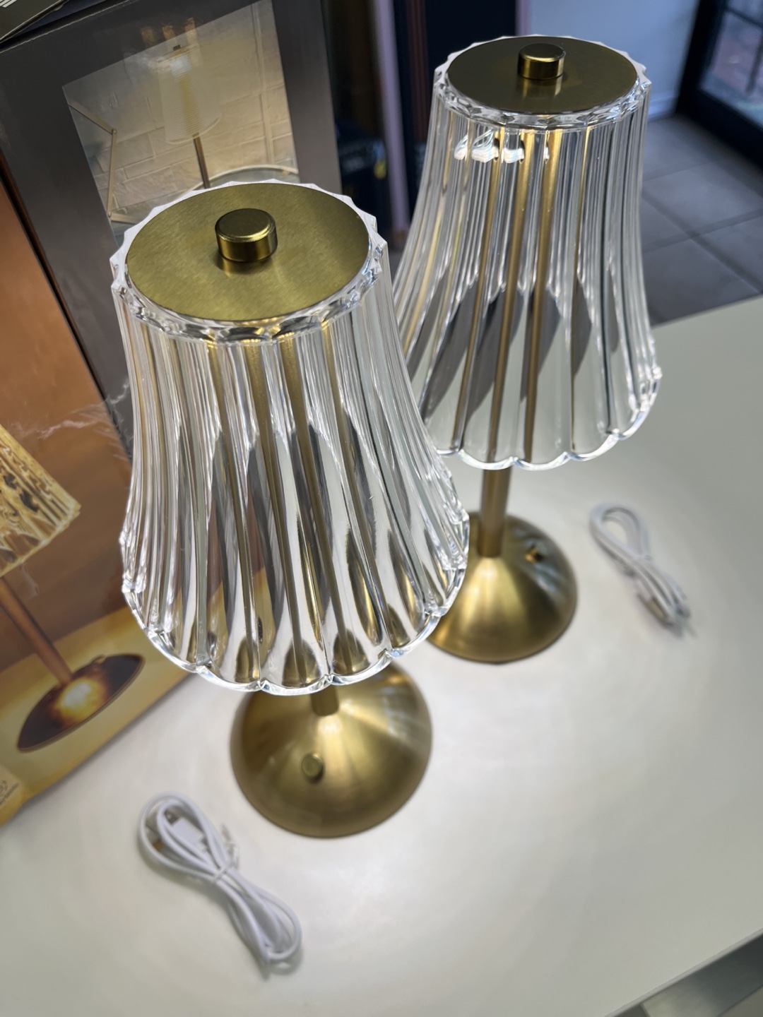 2Packs Metal Cordless Table Lamp Touching Control Crystal Lamp - photo 2