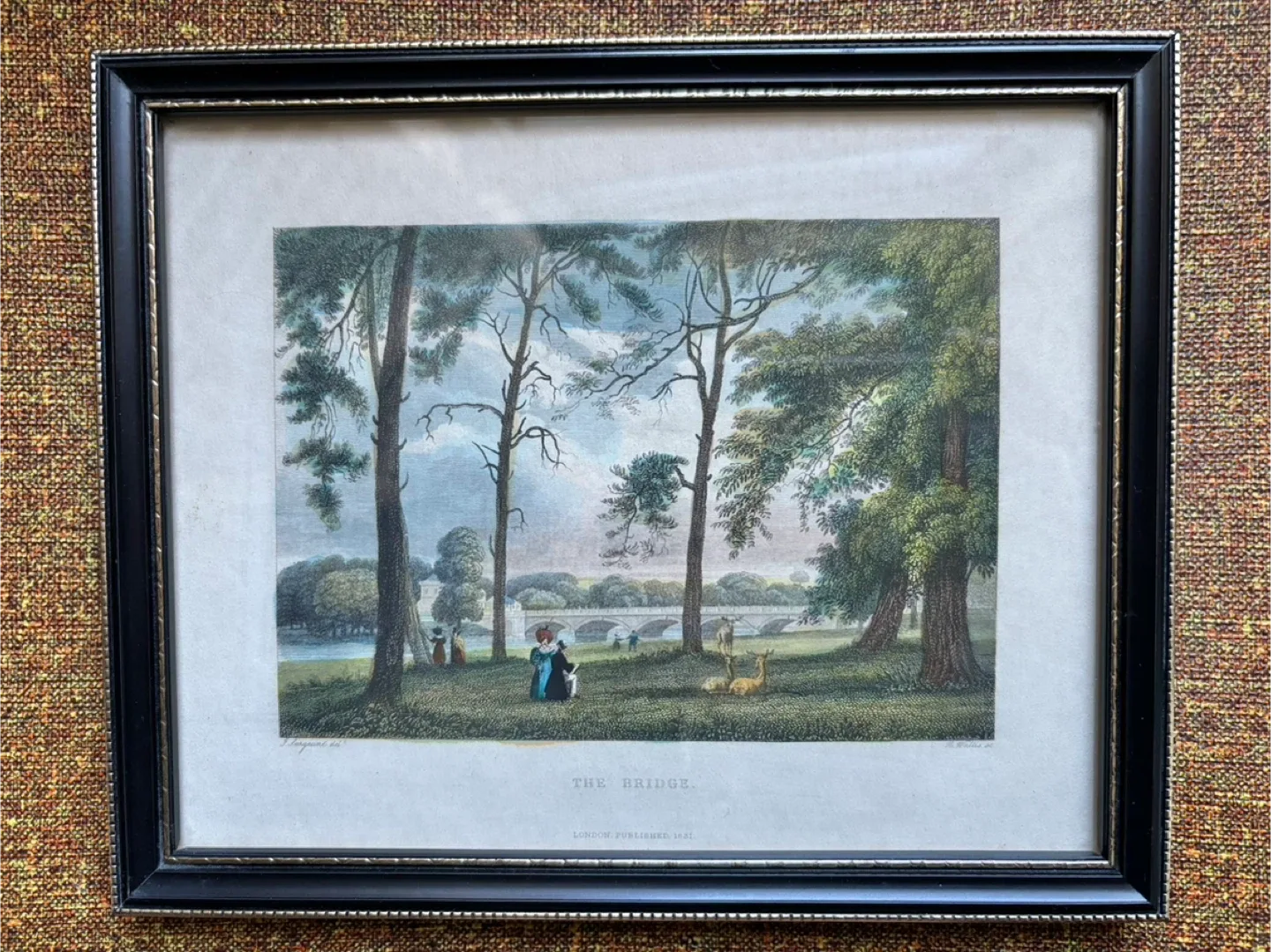 Vintage Framed Print of The Bridge, London 1831 image indicator(4)