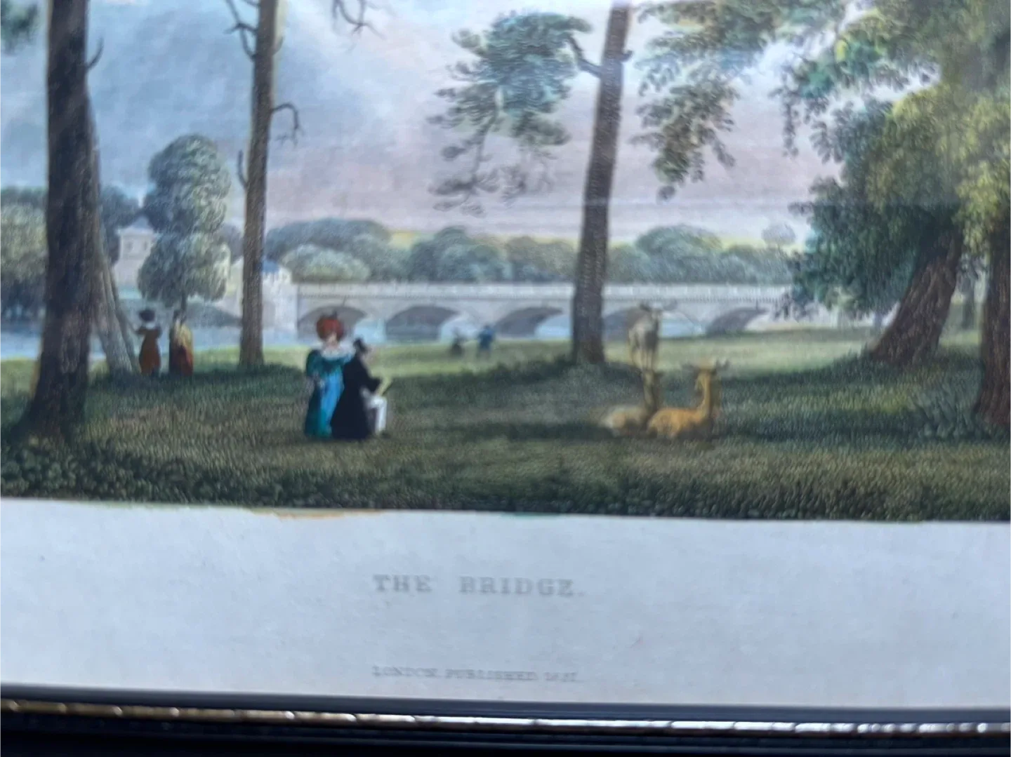 Vintage Framed Print of The Bridge, London 1831 image indicator(3)