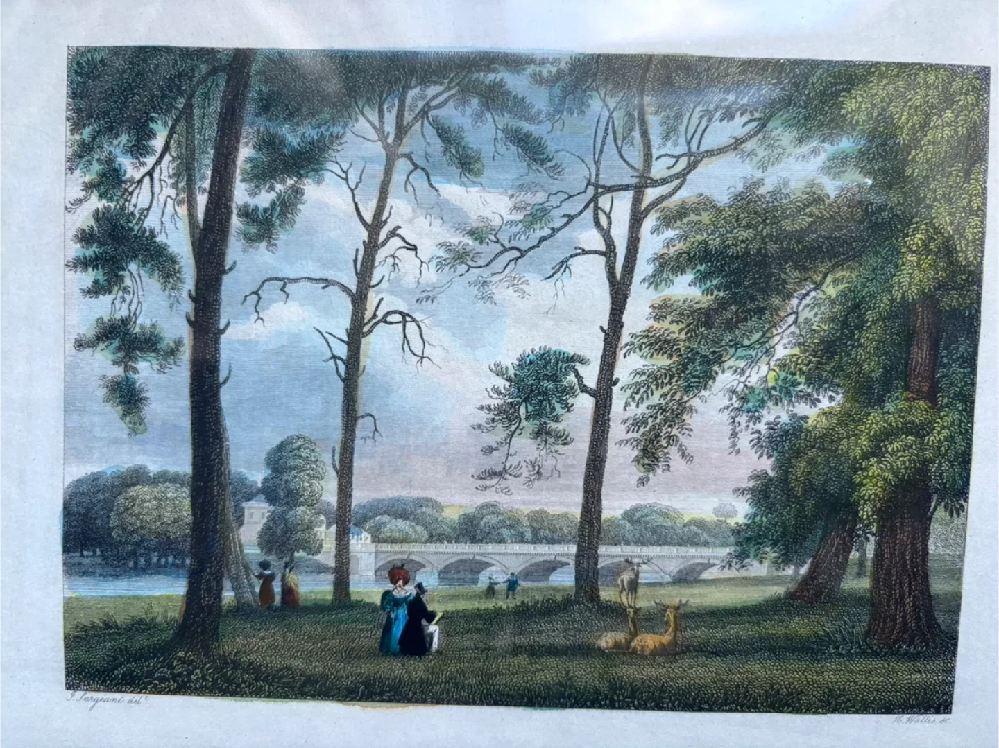 Vintage Framed Print of The Bridge, London 1831 image indicator(2)