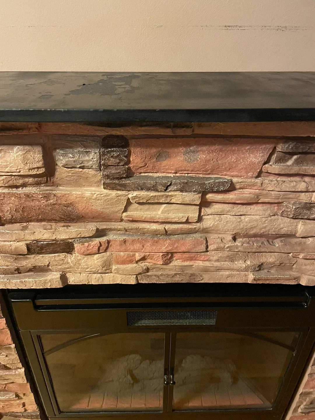 Electric Fireplace with Faux Stone Surround image indicator(3)