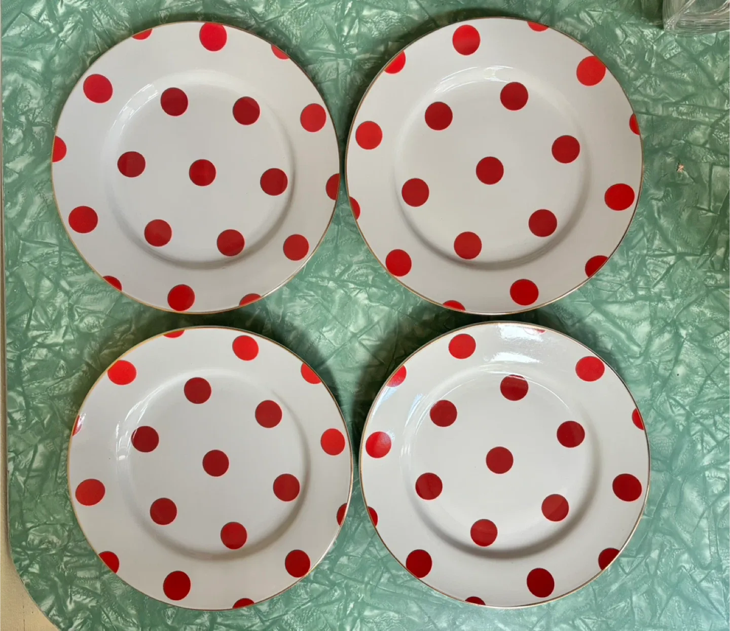Rosanna Red Dots Plates - Set of 4 image indicator(2)