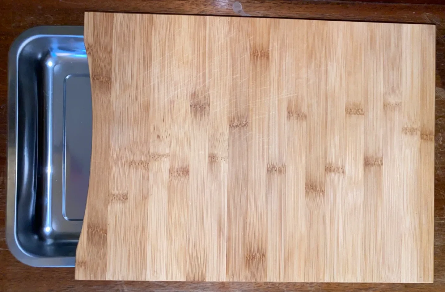 Bamboo Cutting Board w/ pull-out tray (New) thumbnail
