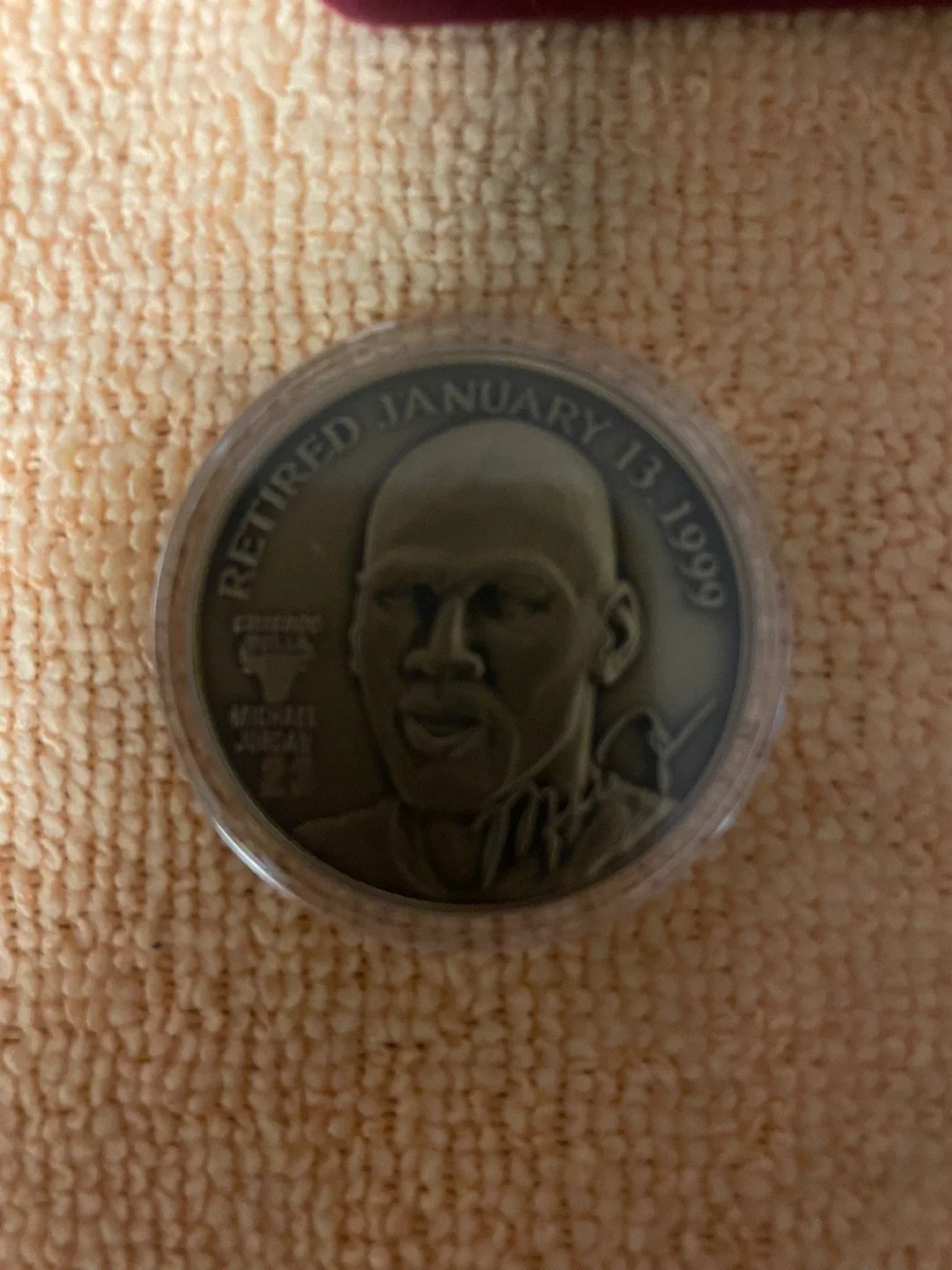 Michael Jordan Retired 1999 Solid Bronze Medallion image indicator(2)