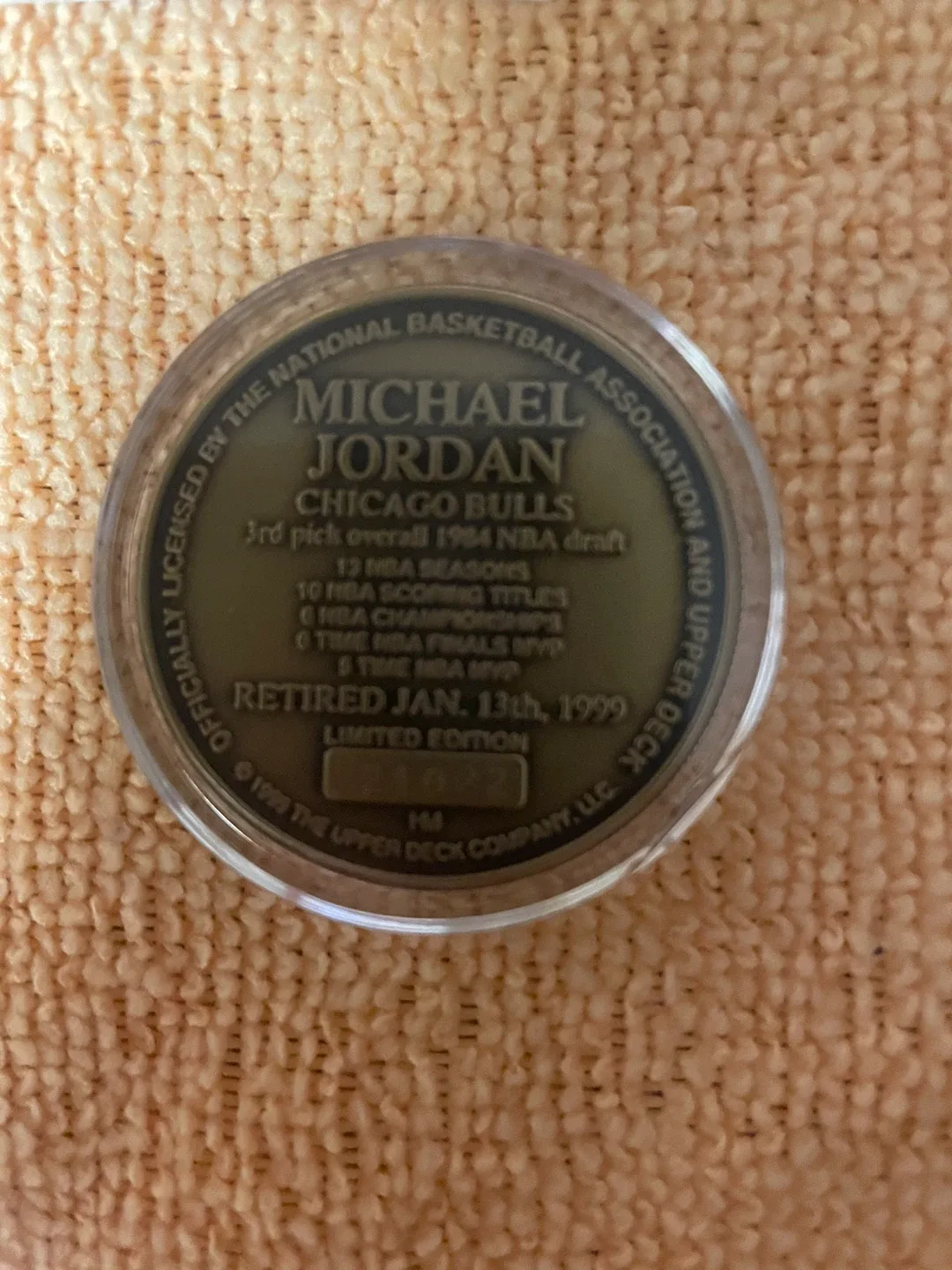 Michael Jordan Retired 1999 Solid Bronze Medallion image indicator(3)