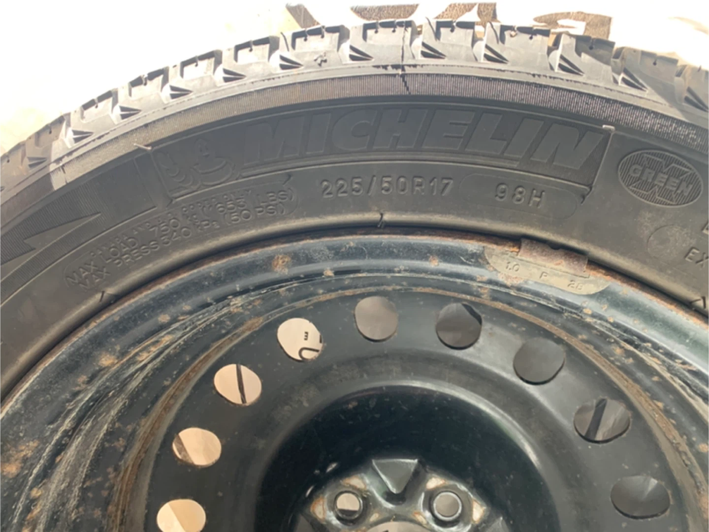 Set of Four Michelin Green X 225/50R17 Winter Tires - photo 2