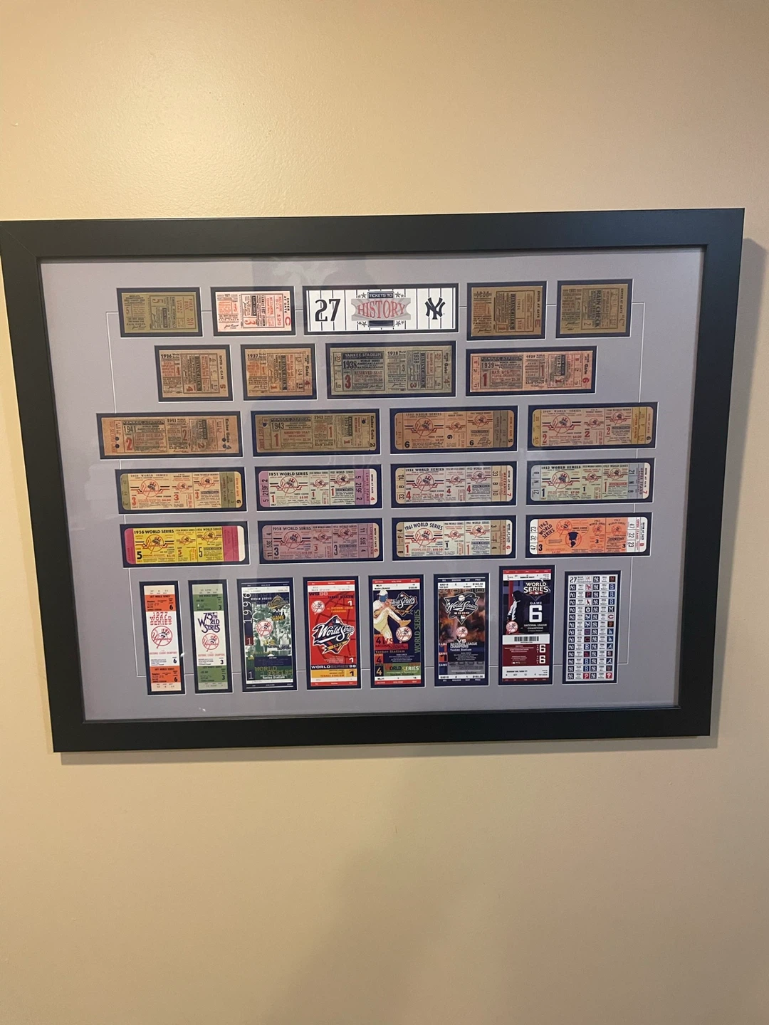 Yankees Framed MLB Baseball Ticket Collection