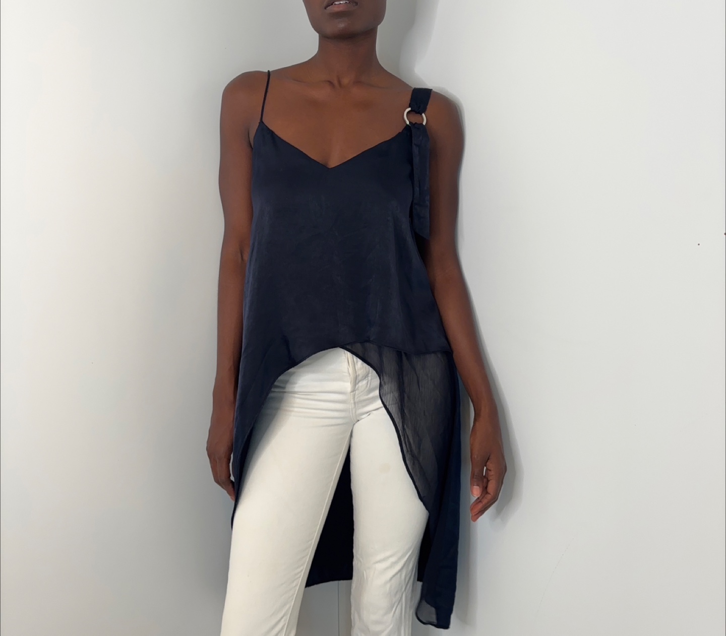 ZARA BASIC Navy Hi Low Tunic Top - photo 4