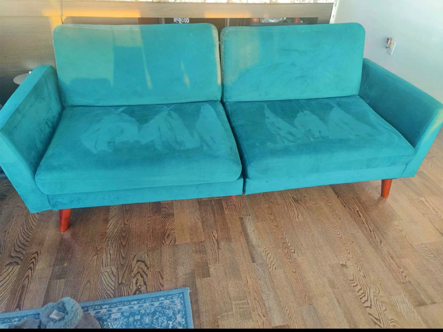Teal Loveseat Sofa - photo 2