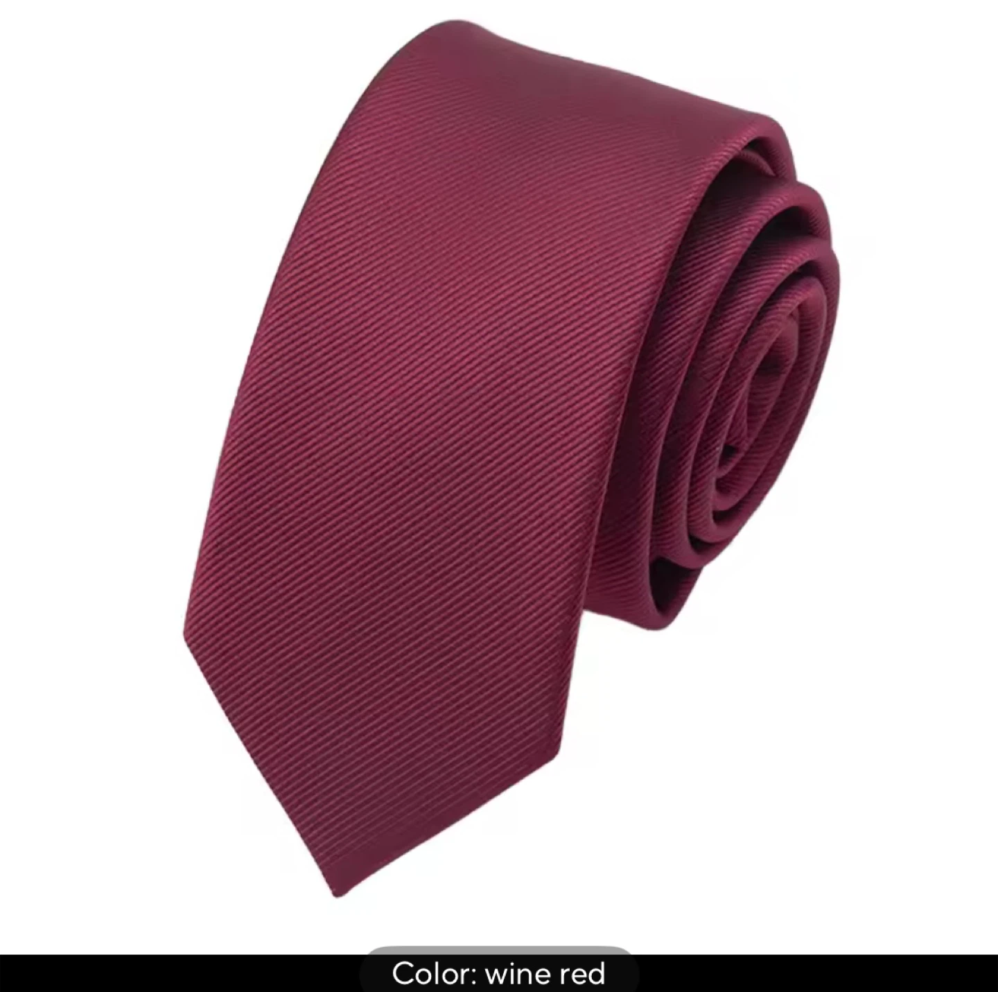 Jacquard Men's slim Ties Wine Red, Champagne, Purple, Rose Red - photo 4