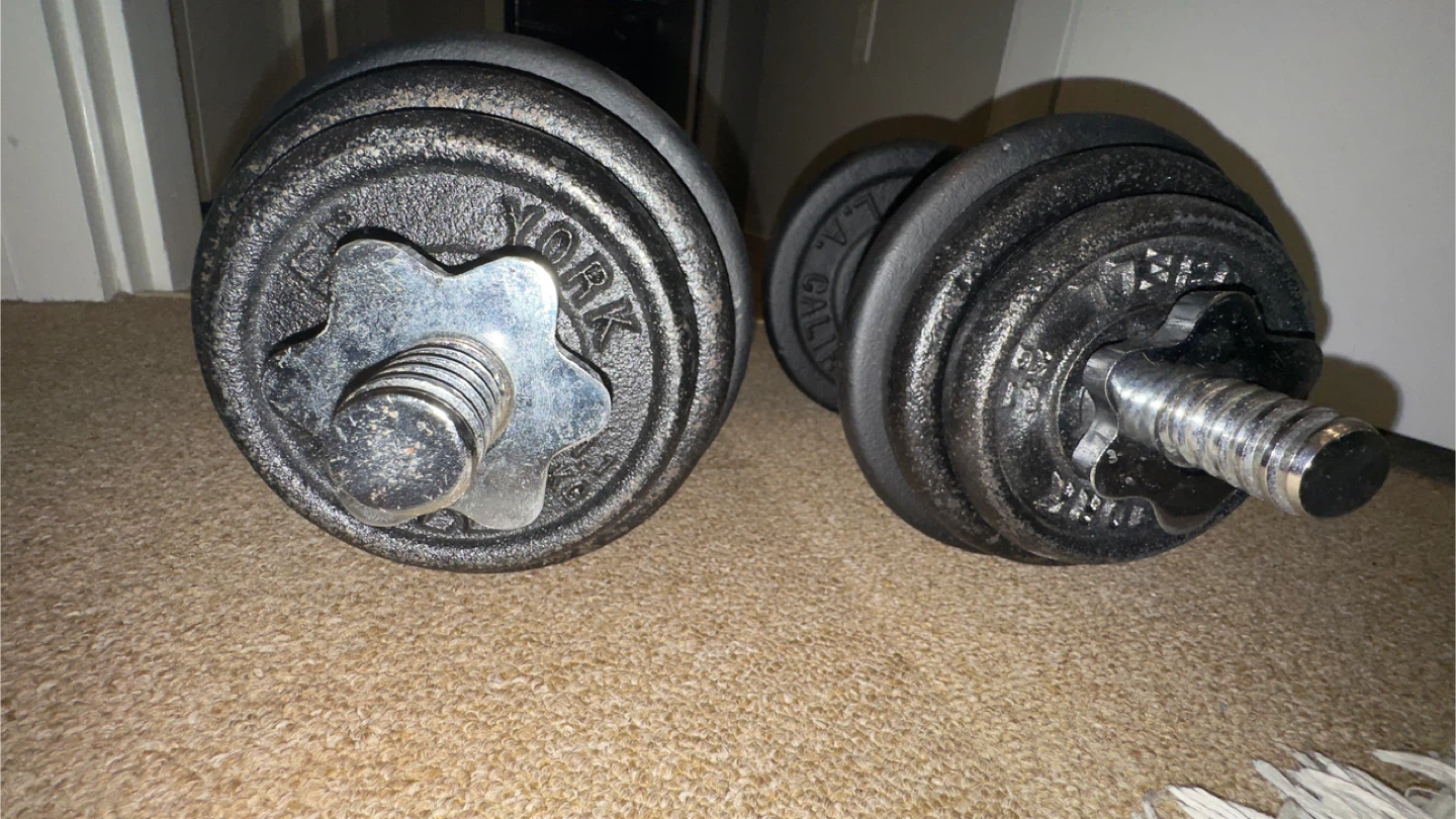 30 lb York Barbell Dumbbell Set/ total (60 lb) - photo 4