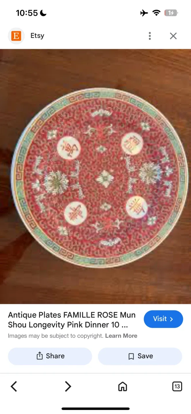 Antique Famille Rose Mun Shou Longevity set image indicator(2)