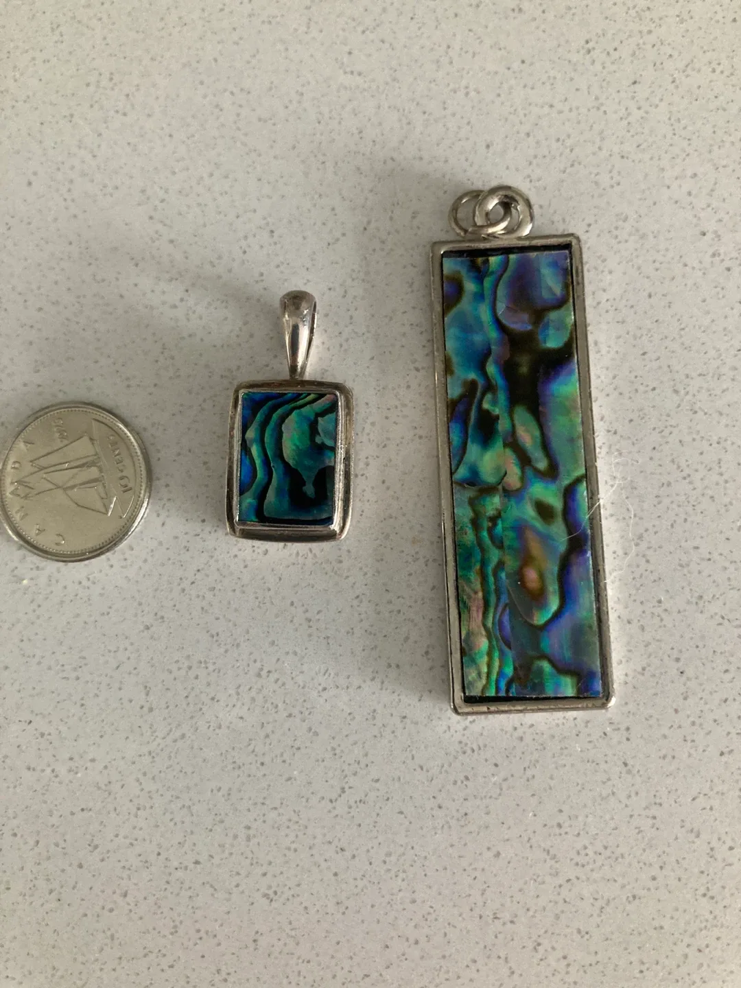Abalone Shell Silver Pendants x2 thumbnail