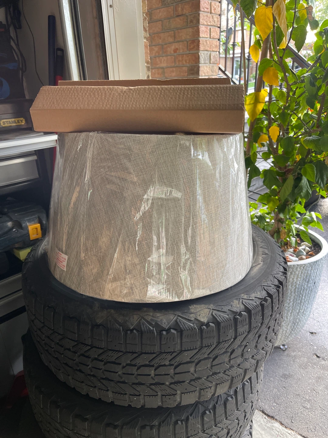 Table Lamp with Beige Shade