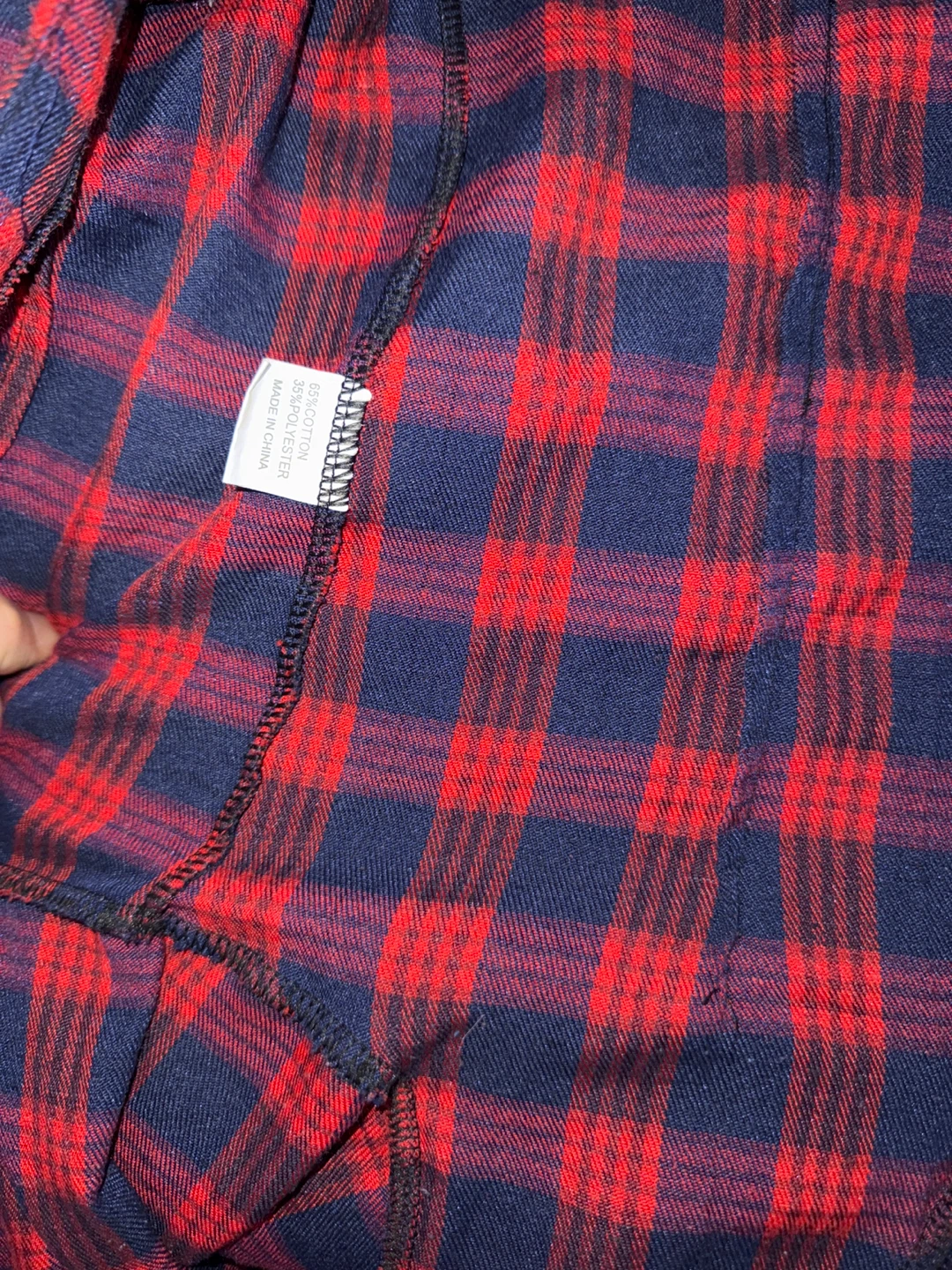 Red & Navy Plaid Flannel Shirt - photo 2