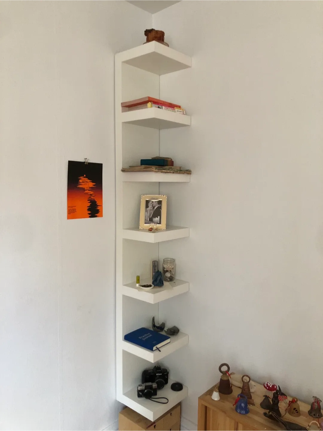 White IKEA Corner Wall Shelf thumbnail