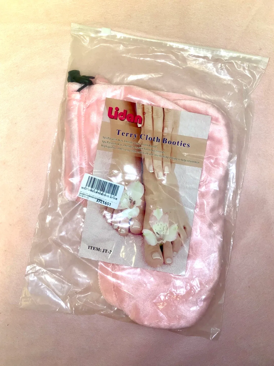 Lidan Terry Cloth Booties - Pink thumbnail