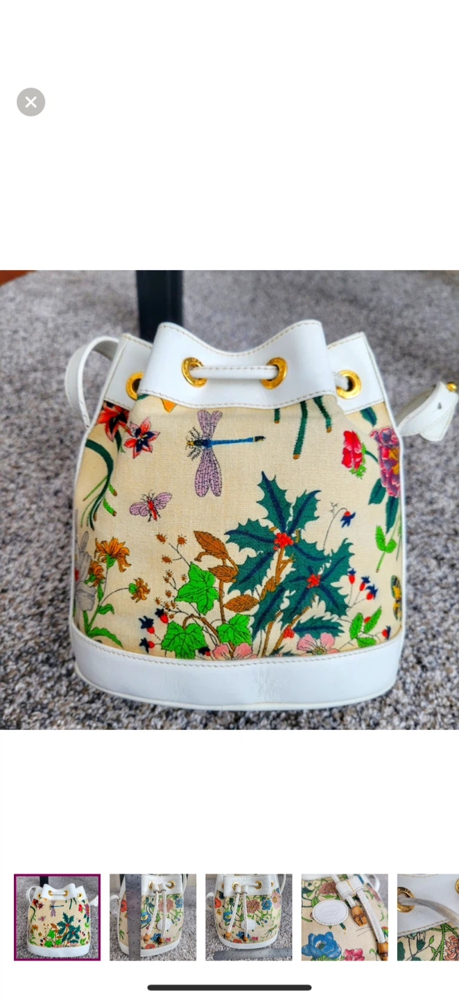 Authentic Gucci Floral Bucket Bag
