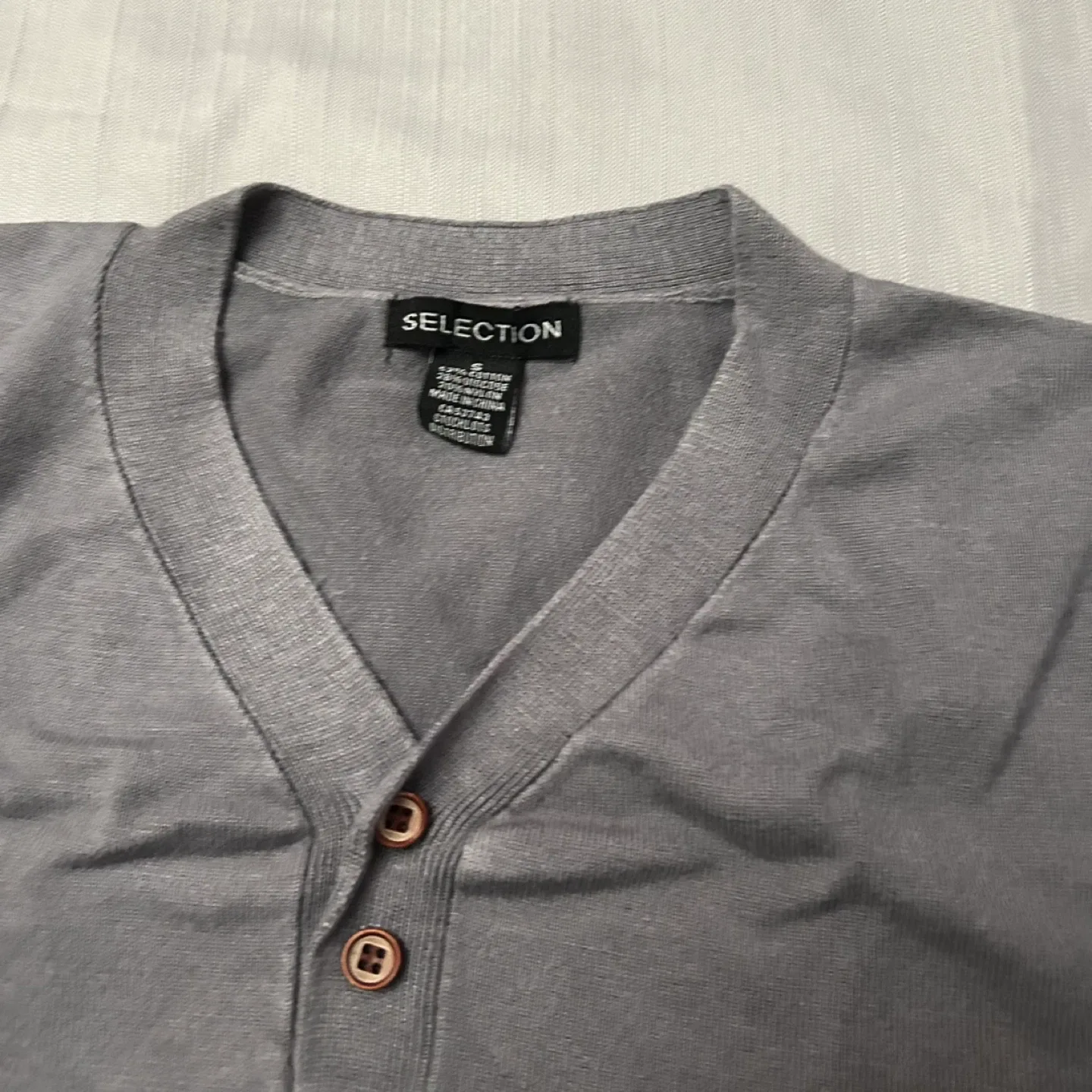 Grey V-neck sweater image indicator(2)
