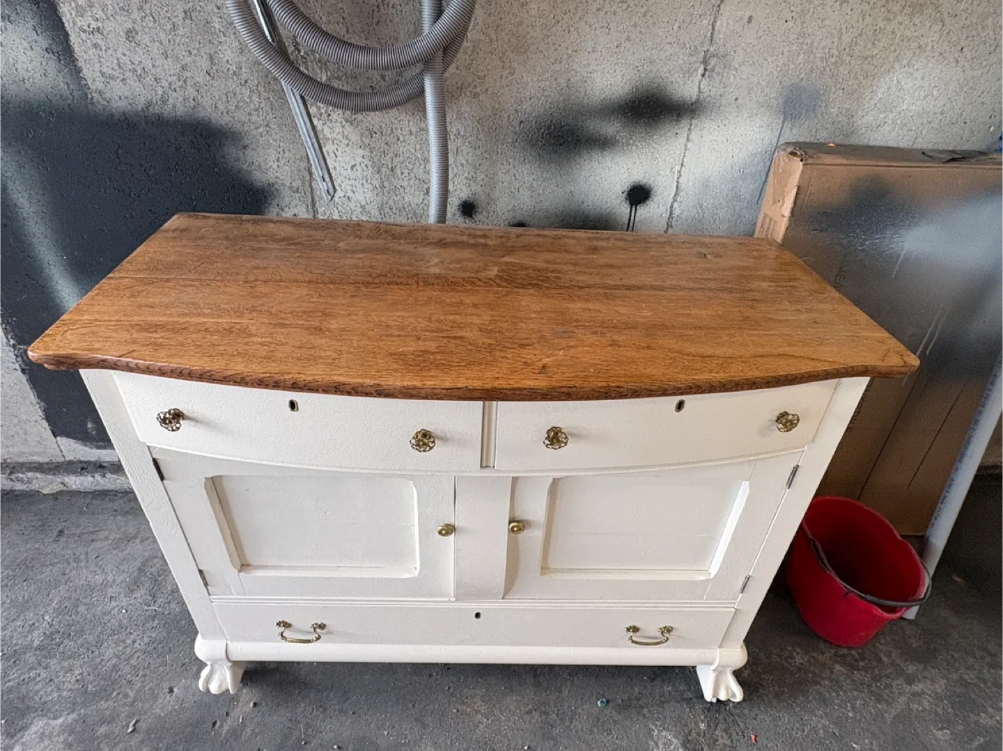 Antique White & Wood Dresser image indicator(2)