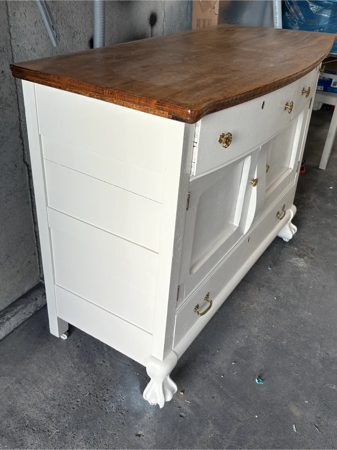 Antique White & Wood Dresser image indicator(3)