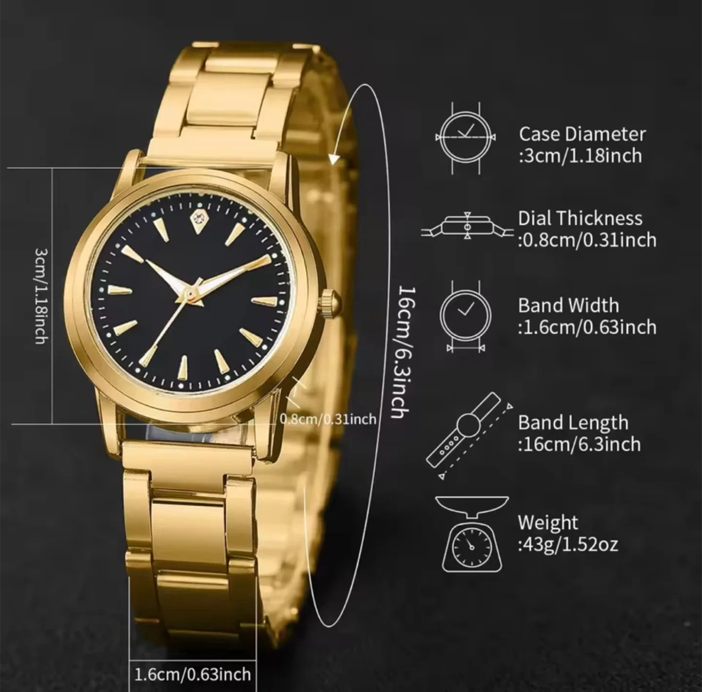 Gold Women's Watch & Jewelry Set image indicator(2)