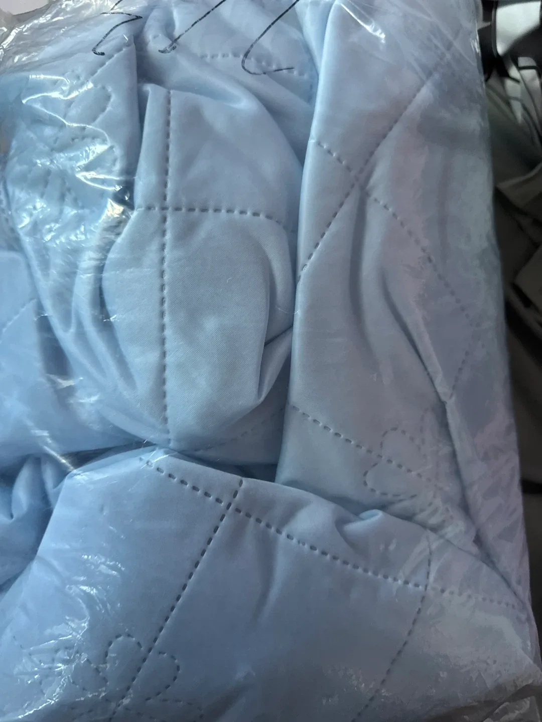 Light Blue Quilted Blanket image indicator(2)