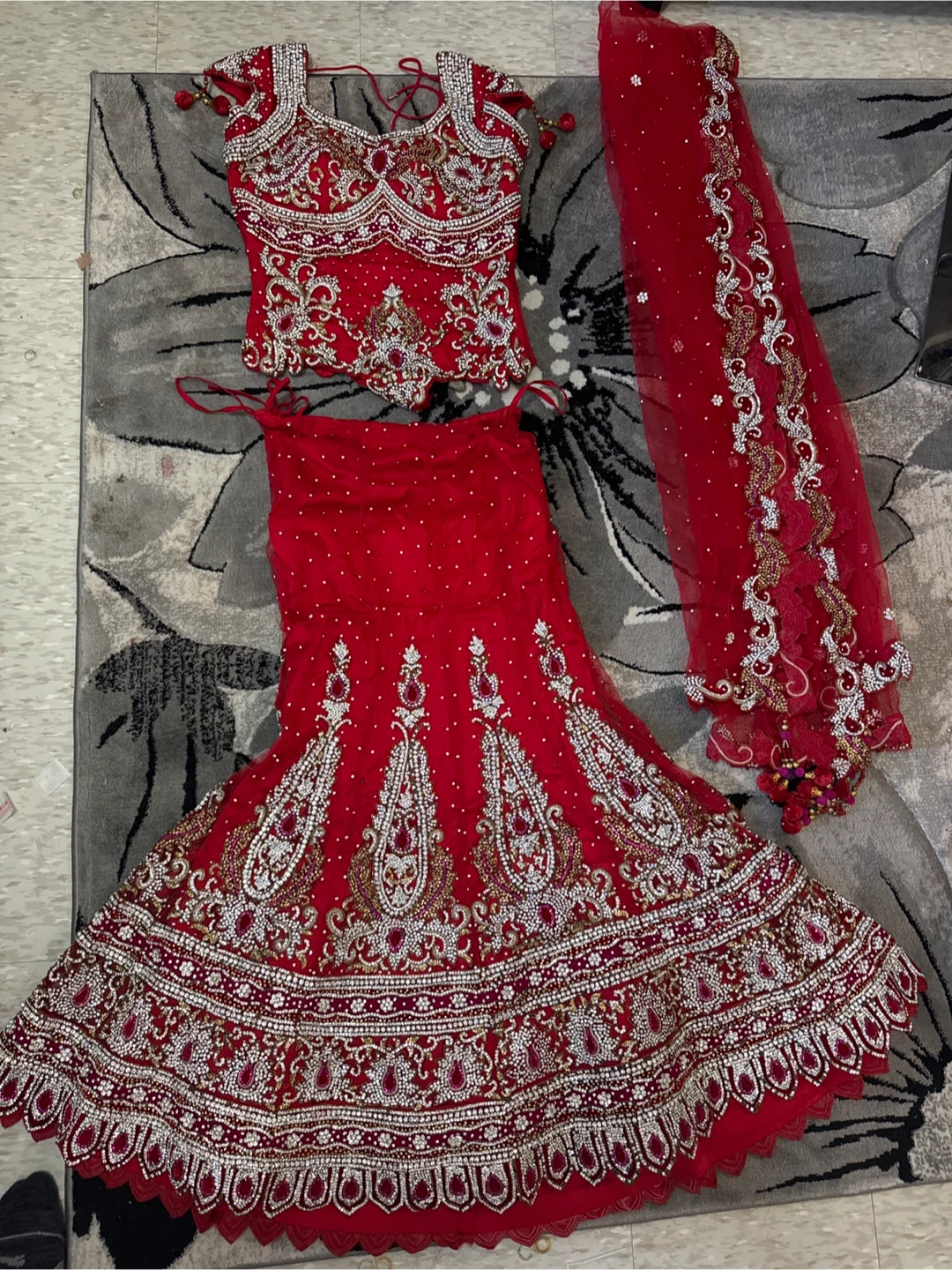 Red Embroidered Lehenga Choli