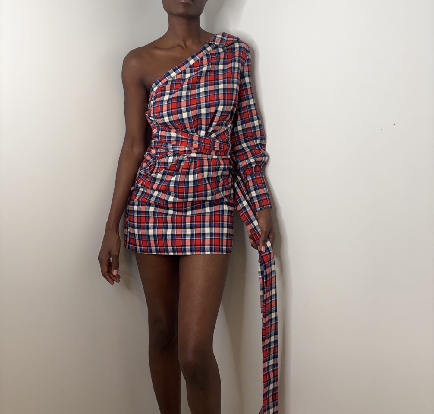 Missguided Avant-Garde Plaid One-Shoulder Mini Dress! - photo 4