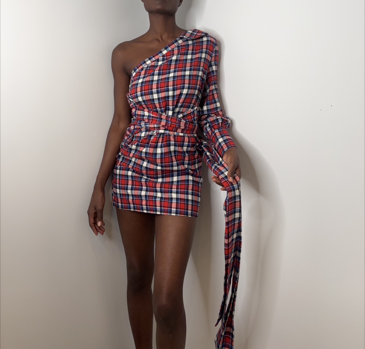 Missguided Avant-Garde Plaid One-Shoulder Mini Dress! - photo 3