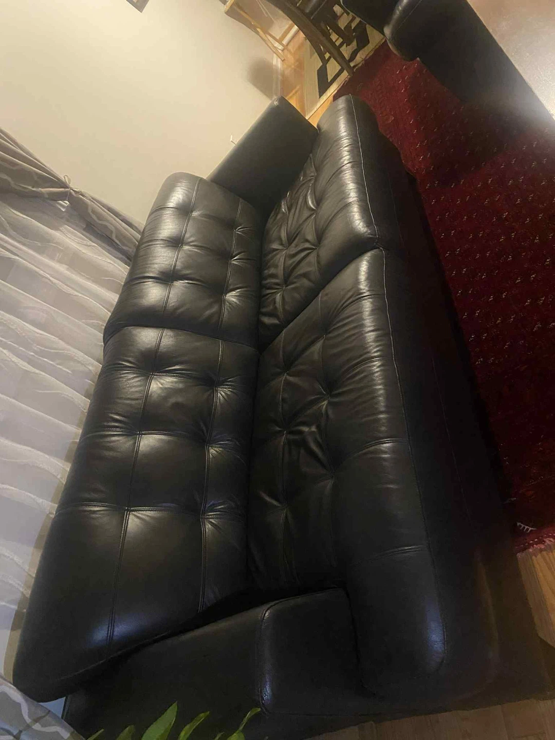 Leather Sofa Set - Black