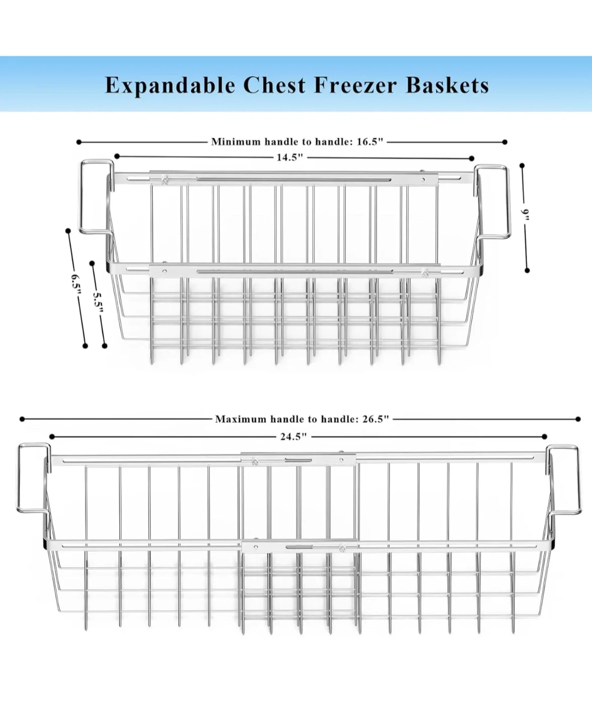 Orgneas Expandable Chest Freezer Baskets (2) image indicator(3)