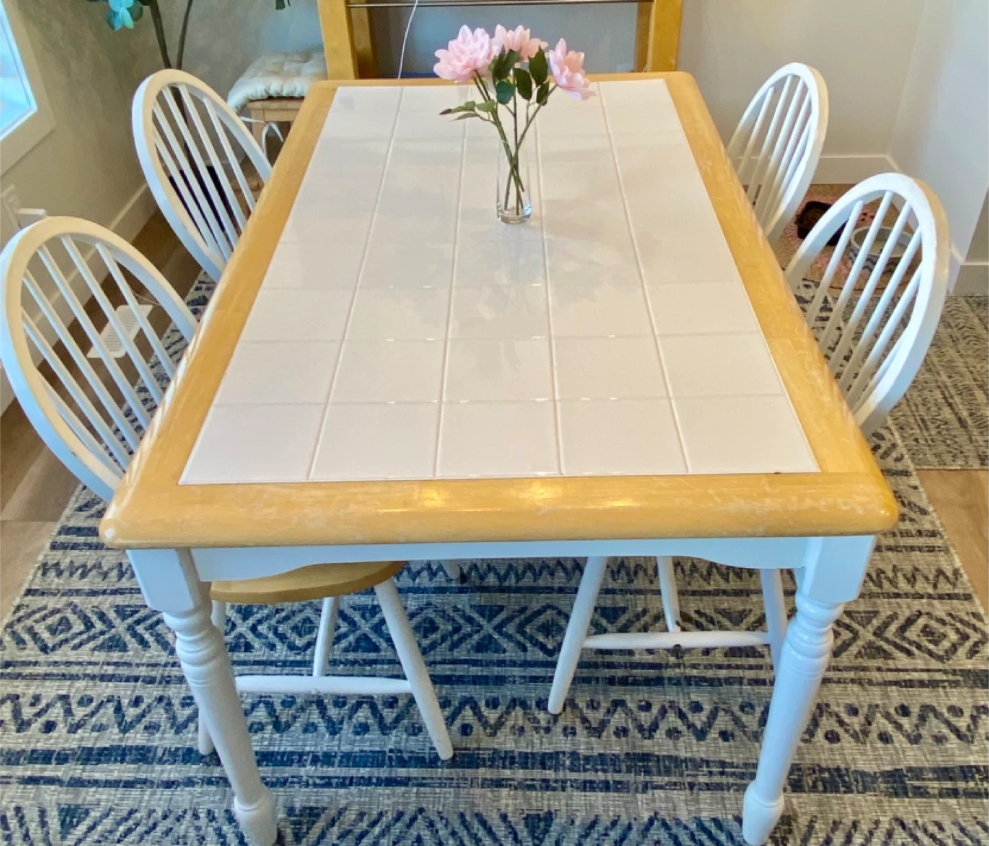 Beautiful Tile Top Dining Table with 4 Chairs